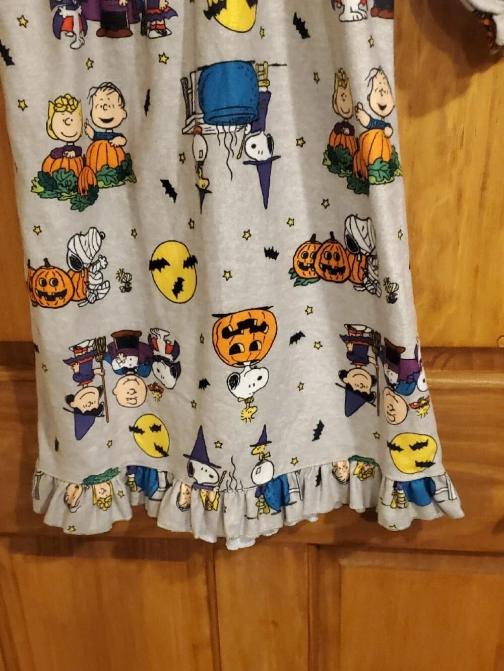 Peanuts Girls Halloween Nightgown - Gray, Orange & Yellow